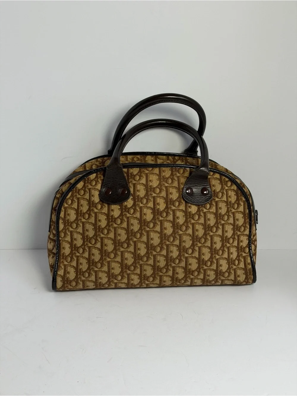Vintage Christian Dior Iconic Trotter Brown Boston Bag